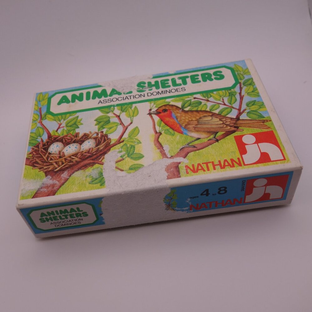 Vtg Nathan Animal Shelters Association Dominoes